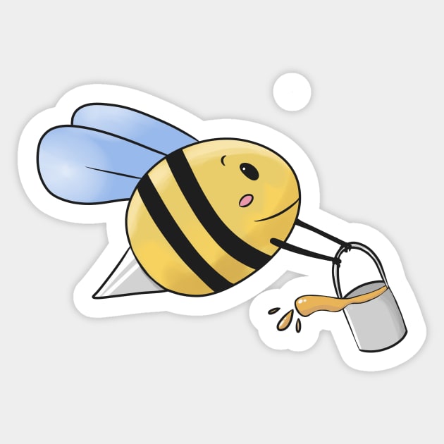 Cute Bee Carrying honey Sticker by kelnan